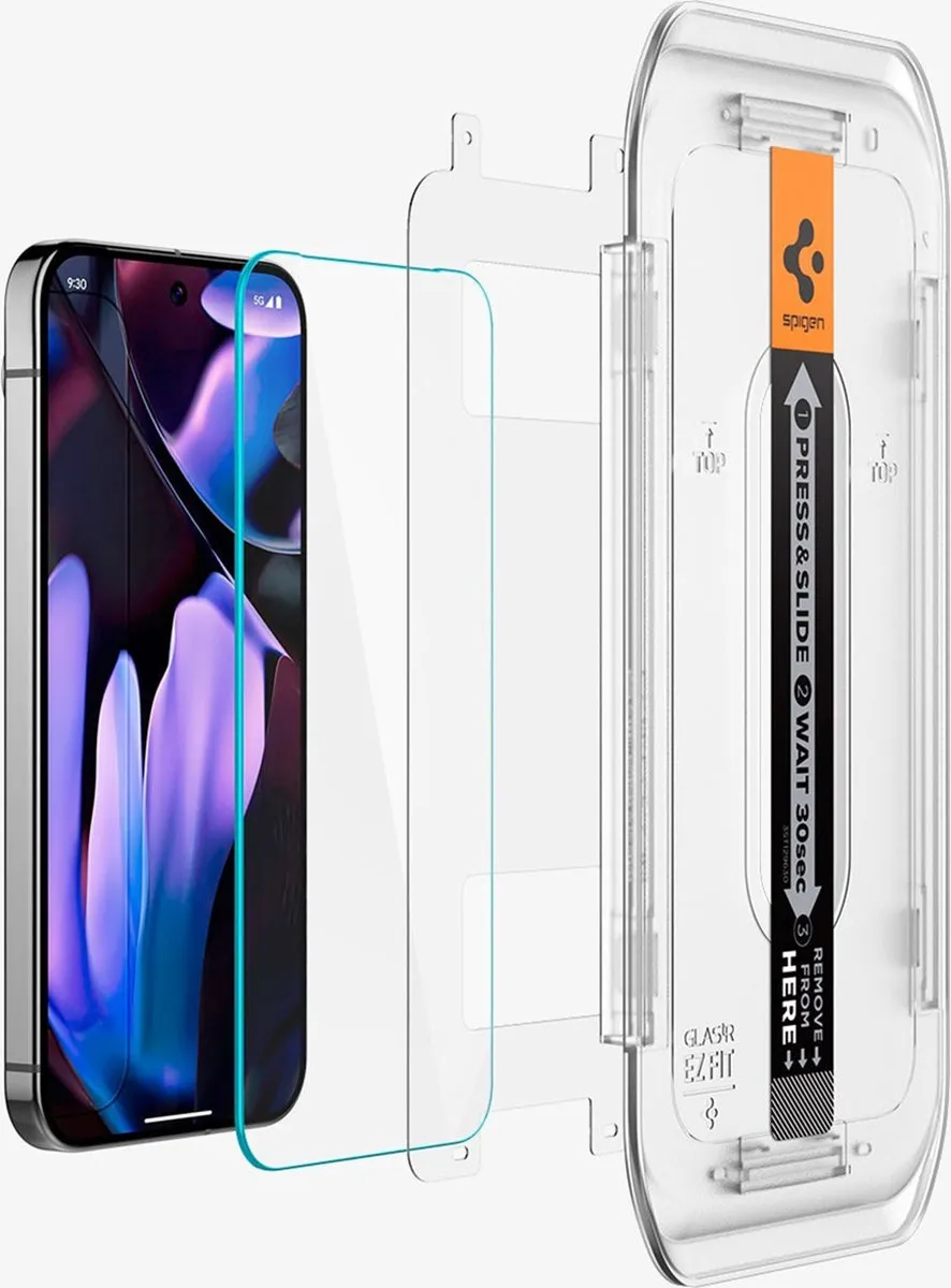 Spigen Screen Protector Geschikt voor Google Pixel 9 Pro XL - EZ Fit GLAS.tR - 9H Tempered Glass - Case Friendly - Gemakkelijke Installatie - 2-Pack