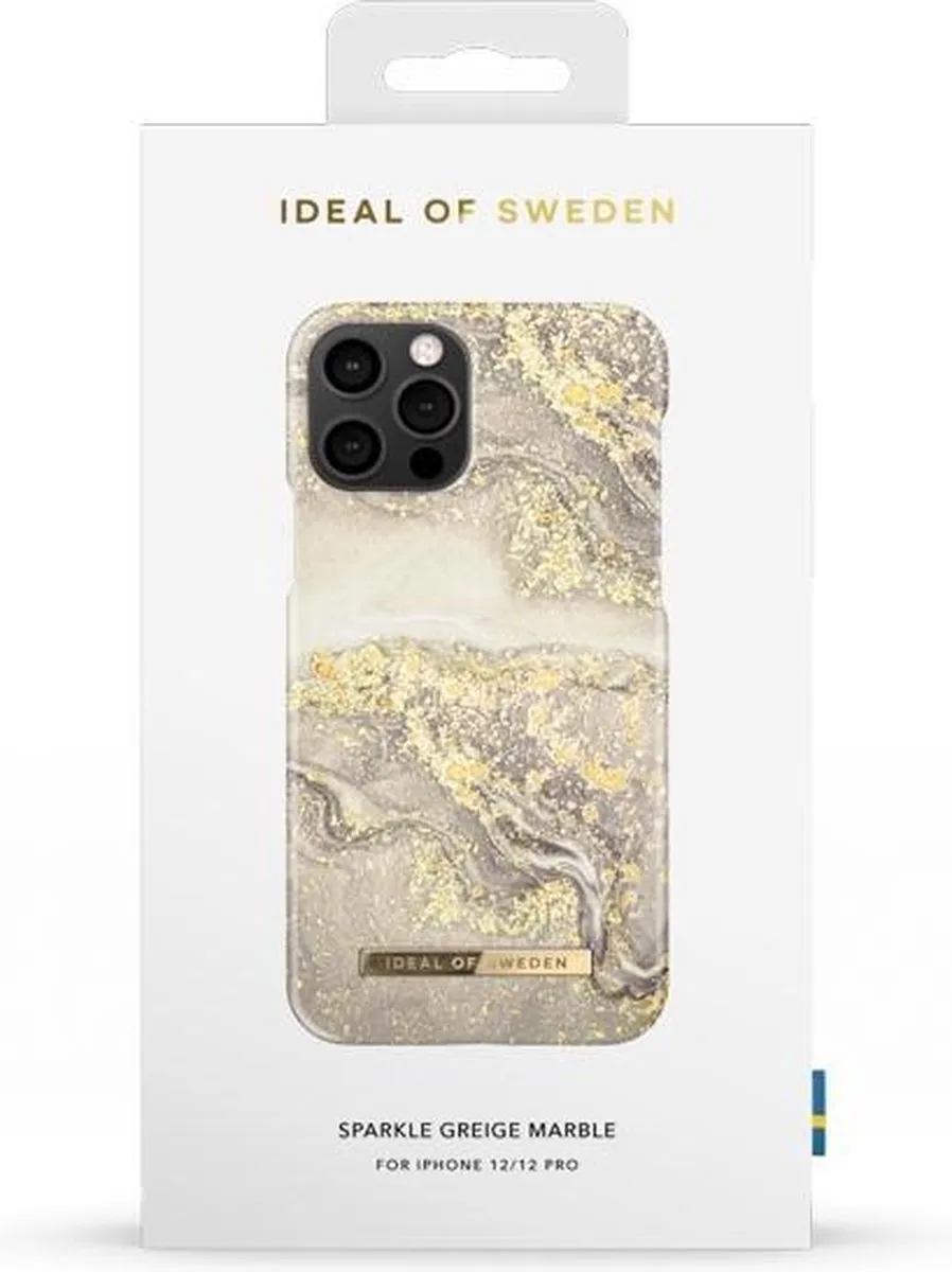 iDeal of Sweden iPhone 12/12 Pro Fashion Case - Sparkle Greige Marble - afbeelding 3 van 6