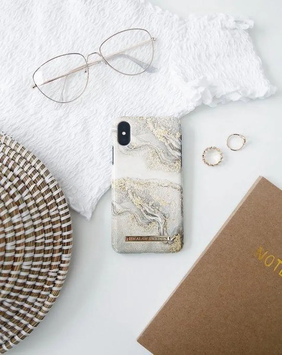 iDeal of Sweden iPhone 12/12 Pro Fashion Case - Sparkle Greige Marble - afbeelding 6 van 6