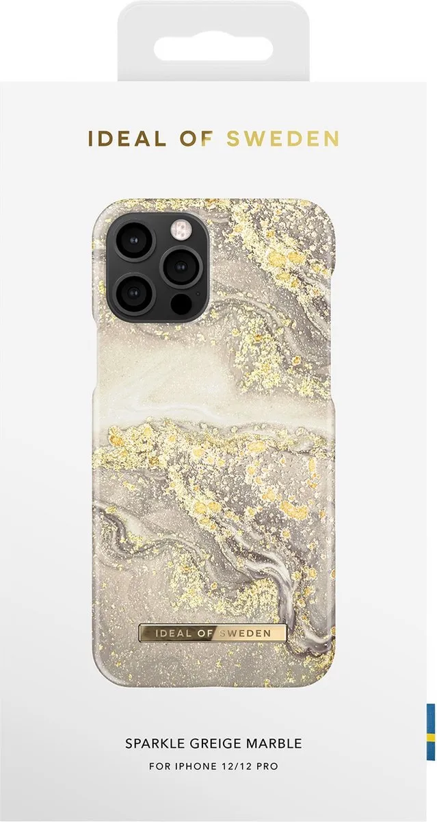 iDeal of Sweden iPhone 12/12 Pro Fashion Case - Sparkle Greige Marble - afbeelding 4 van 6
