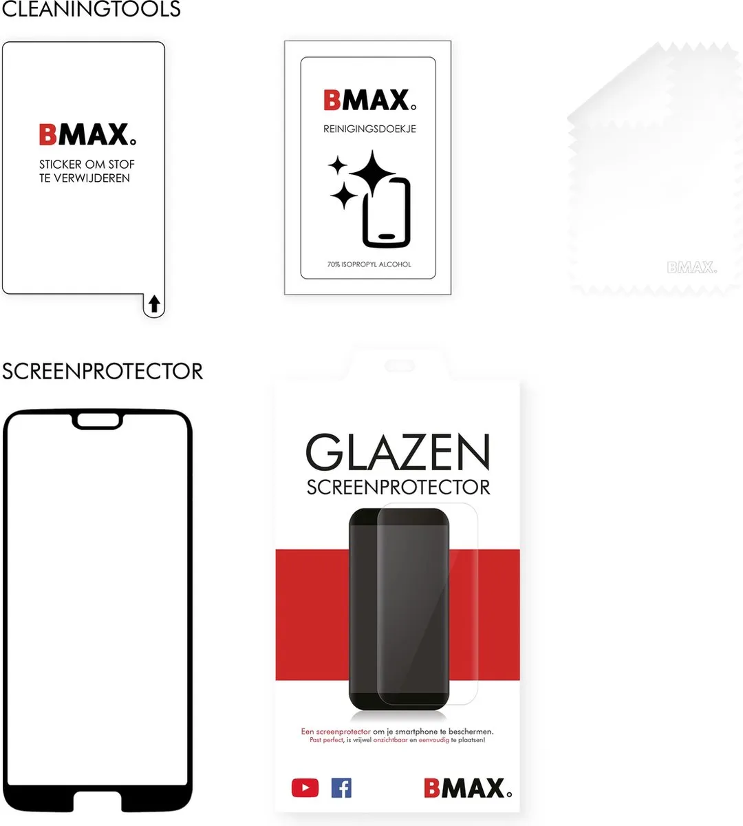 BMAX BM-71974371 Glazen Screenprotector Huawei P20