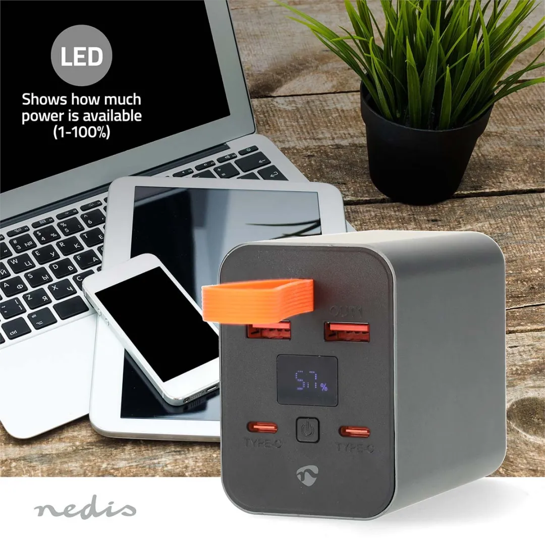 Nedis PBKPD100W25BK Powerbank 30000mAh - 100W PD3.0 - Zwart