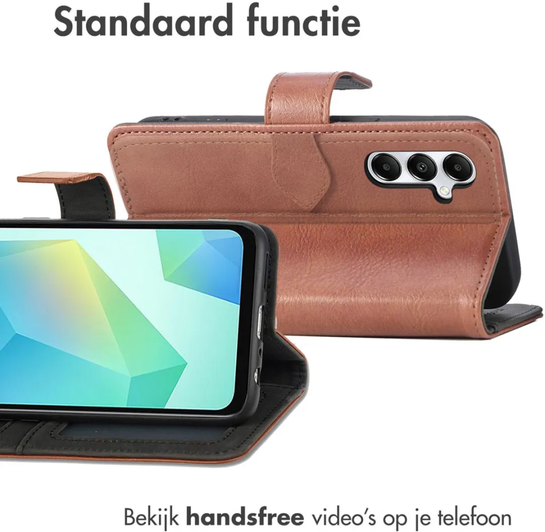 imosHion Hoesje Samsung Galaxy A17 - 3 Pasjes - Bruin