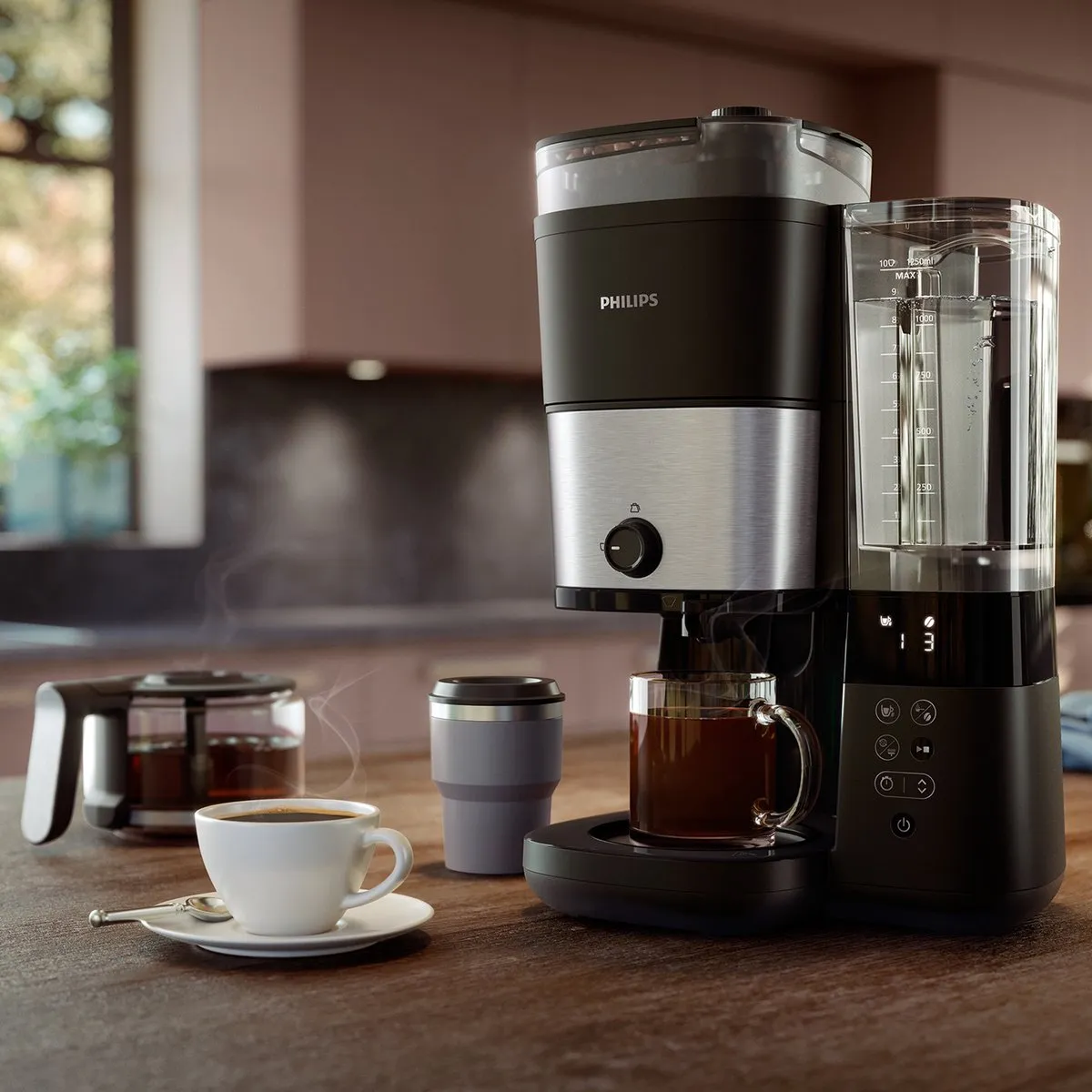 Philips HD7888/01 All-in-1 Koffiezetapparaat met molen - 10 Kopjes - 1,25L - Zwart