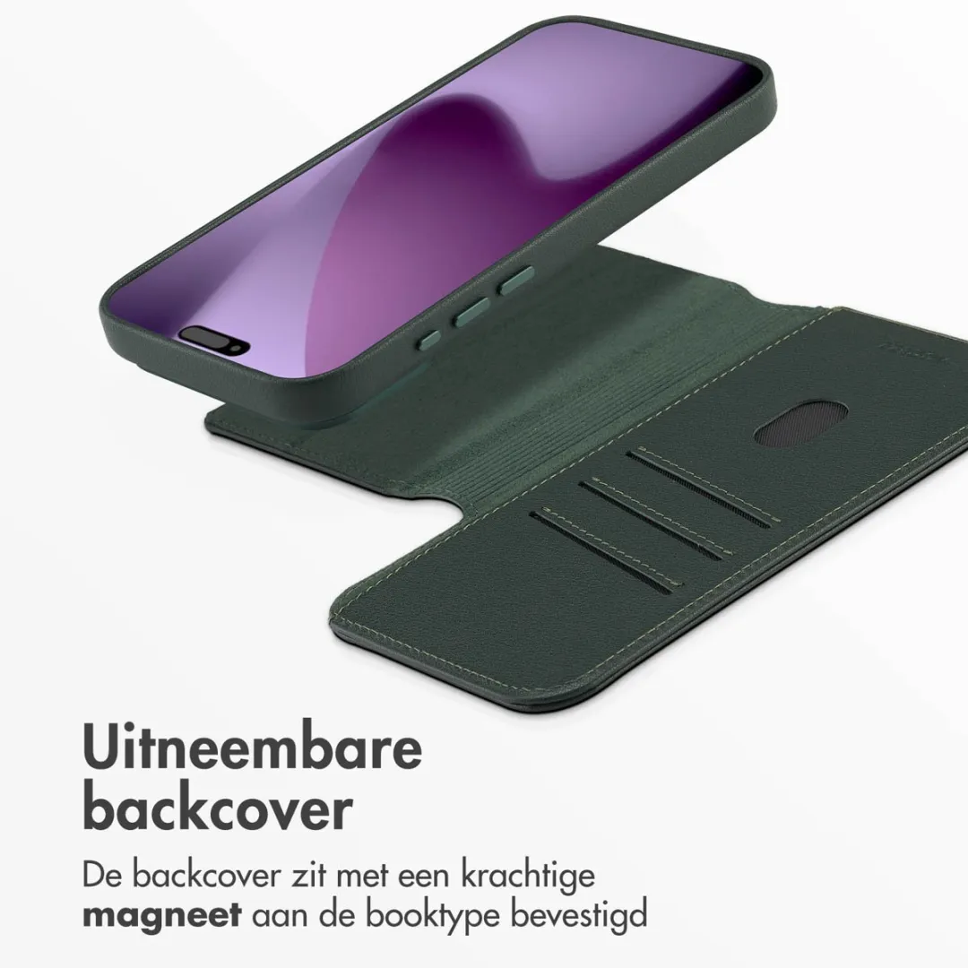 Accezz Hoesje iPhone 17 Pro Max - Leather Bookcase 2-in-1 - Cedar Green