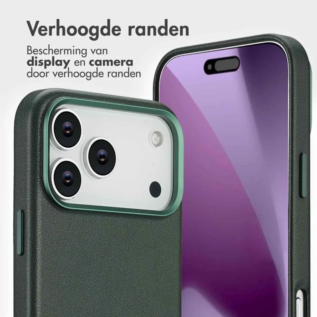 Accezz Hoesje iPhone 17 Pro Max - Leather Bookcase 2-in-1 - Cedar Green