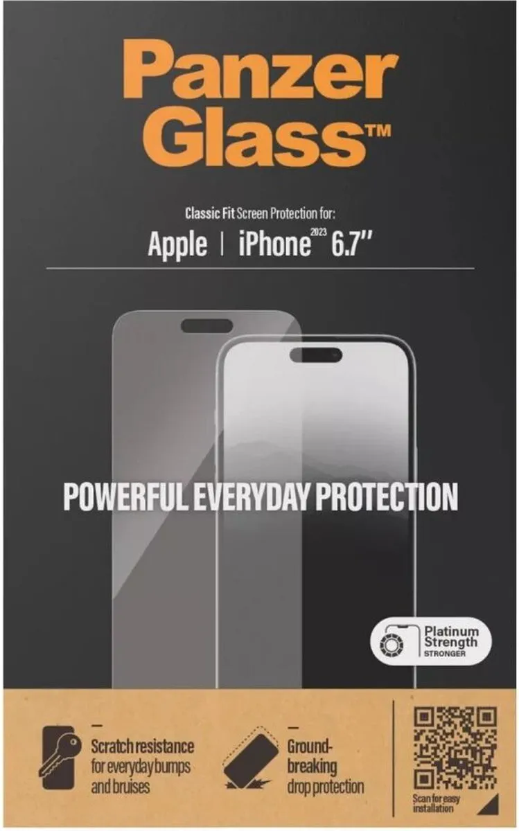 PanzerGlass Classic Fit iPhone 15 Plus Schermbeschermer - Case Friendly - afbeelding 6 van 6