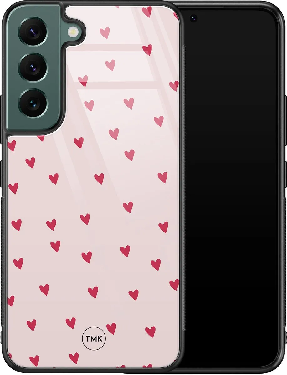 Casevibes Samsung Galaxy S22 Hoesje Roze - Cute Hearts