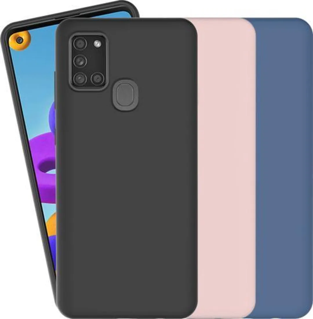 Azuri Siliconen Hoesje Samsung Galaxy A21s - Zwart