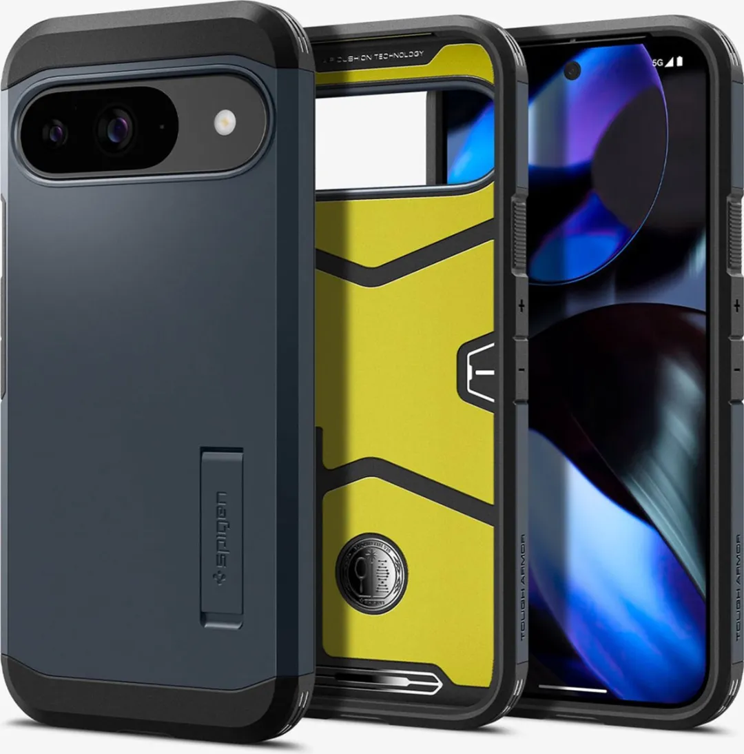 Spigen Tough Armor ACS07693 Hoesje - Google Pixel 9/9 Pro - Blauw/Grijs
