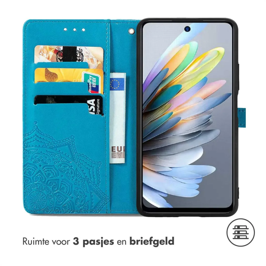 Imoshion Hoesje Moto G05/E15 Mandala Turquoise - 3 Pasjes