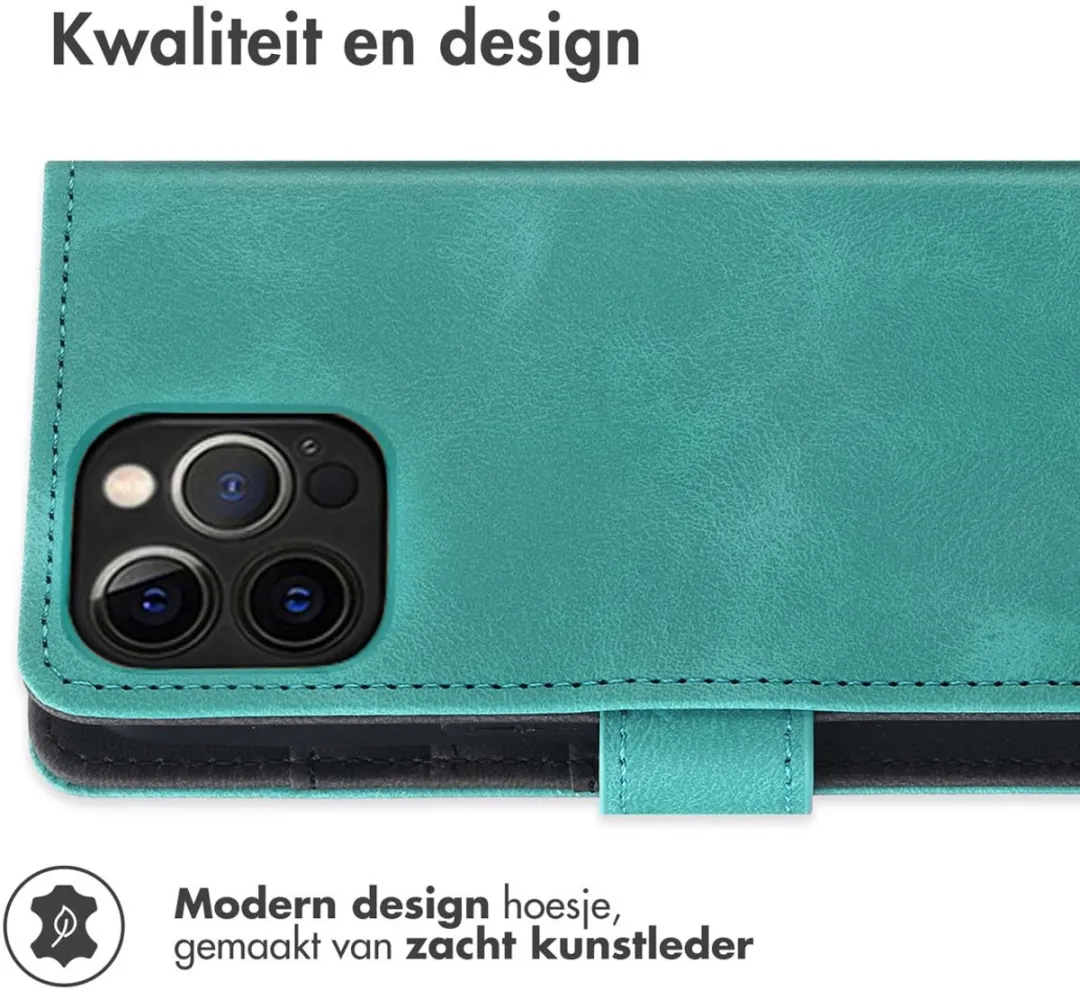 Imoshion Bookcase Hoesje iPhone 12/12 Pro - 3 Pasjes - Turquoise