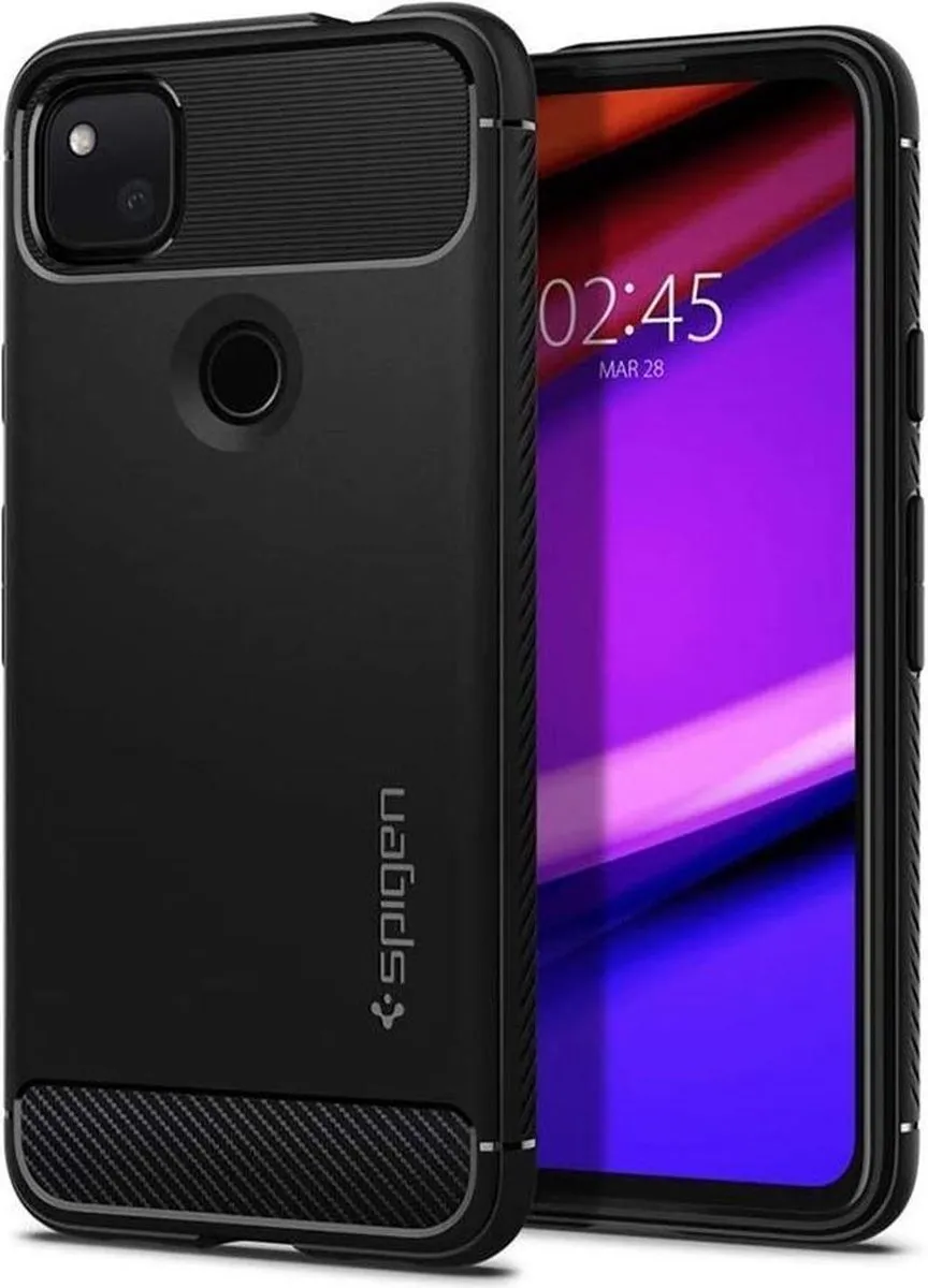 Spigen Google Pixel 4a Rugged Armor Hoesje - Zwart