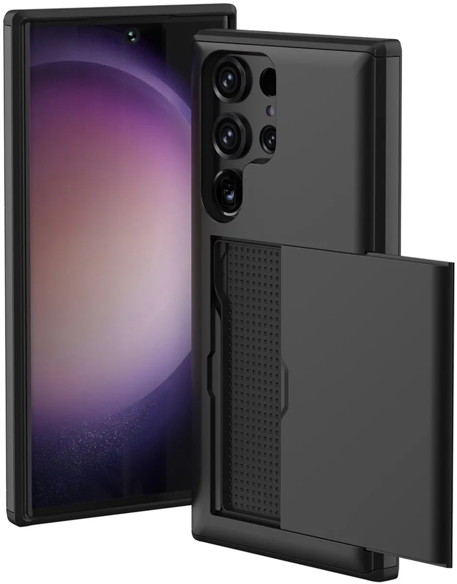 Imoshion Hoesje Samsung Galaxy S23 Ultra - 2 Pasjes - Zwart