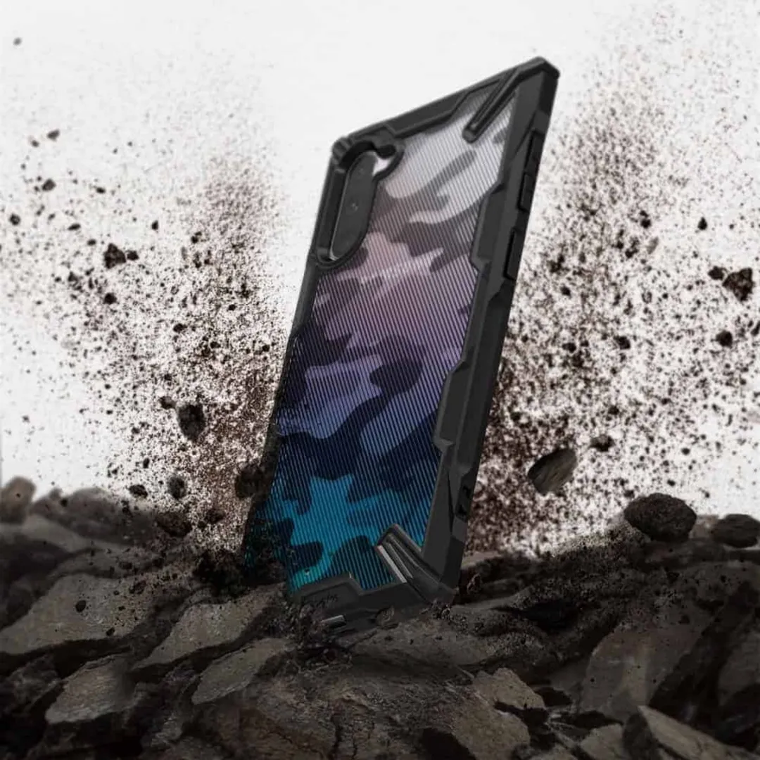 Ringke Fusion X Design Backcase Samsung Galaxy Note 10 - Camo Zwart - afbeelding 2 van 6