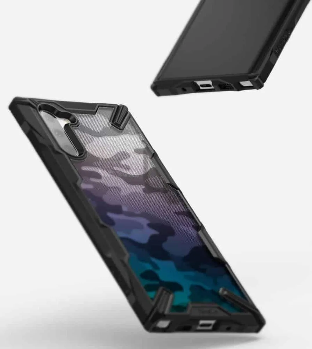 Ringke Fusion X Design Backcase Samsung Galaxy Note 10 - Camo Zwart - afbeelding 3 van 6
