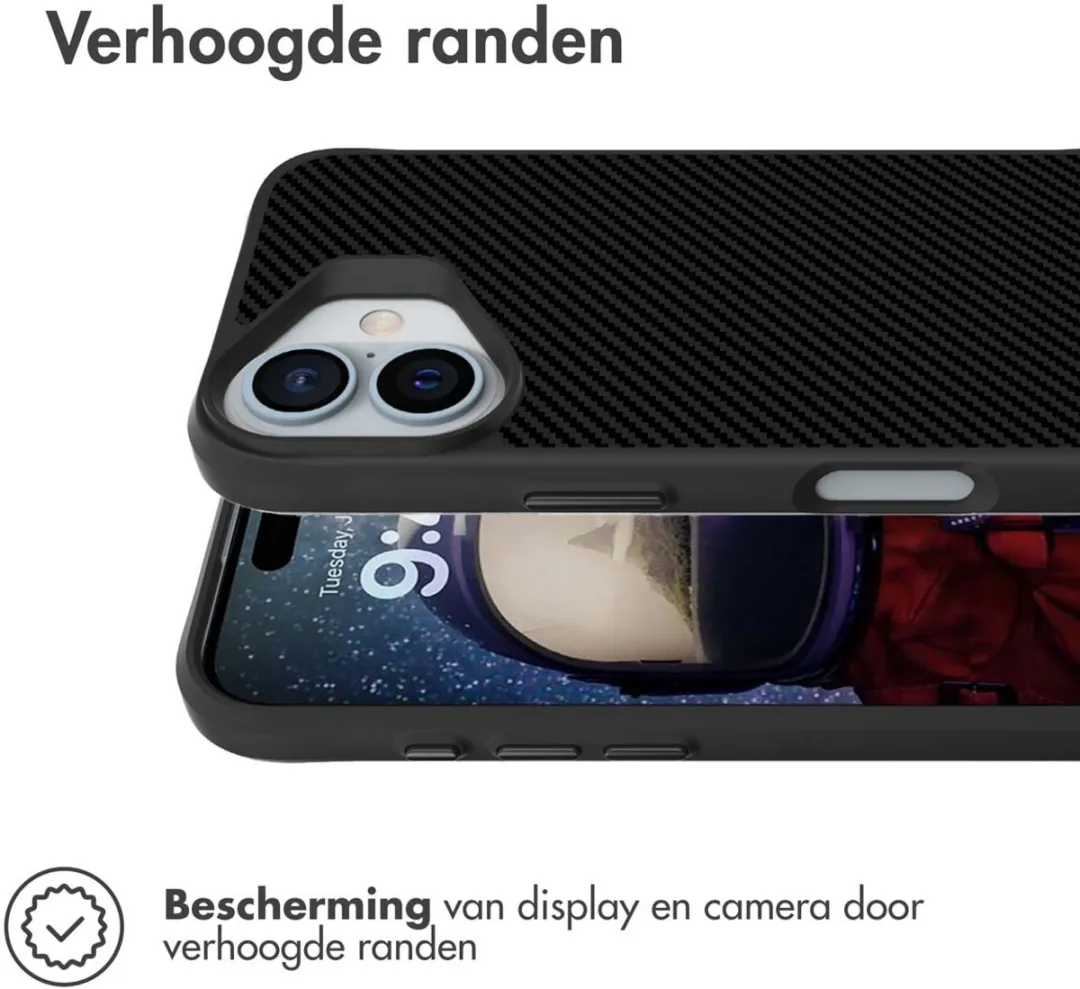 Imoshion Hybrid Carbon Hoesje iPhone 16 - Zwart