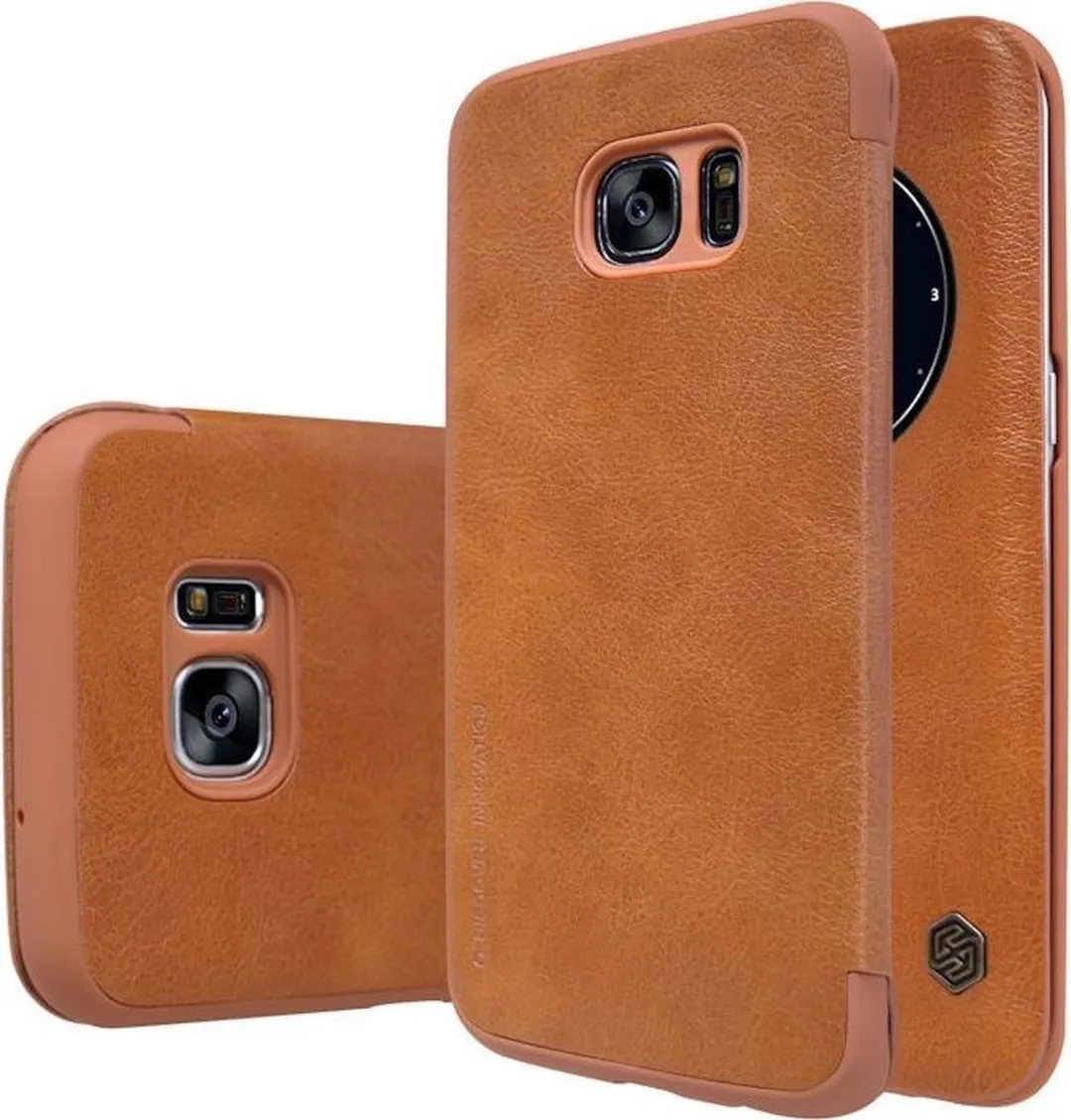 Nillkin Qin Book Cover Samsung Galaxy S7 Edge - Bruin - afbeelding 2 van 6
