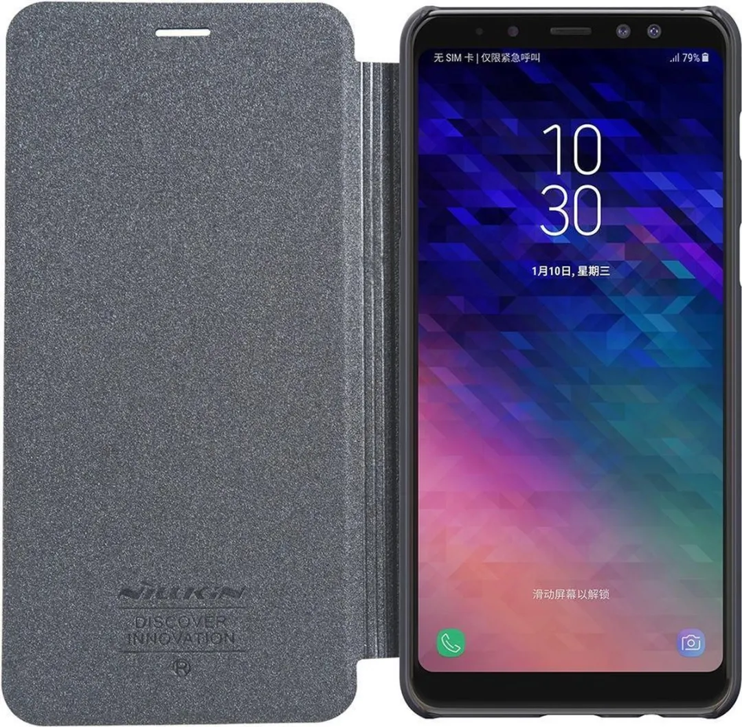 Nillkin Sparkle Series Leather Case Samsung Galaxy A8 2018 - Zwart - afbeelding 2 van 6