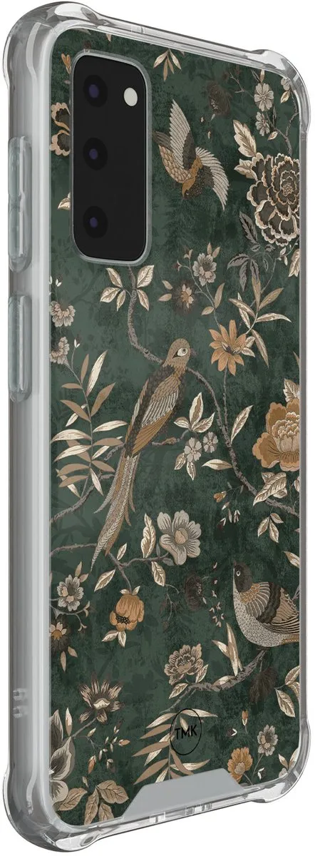 Casevibes S/S20FE/S/016 Hoesje Samsung Galaxy S20 FE - Khaki Golden Flowers