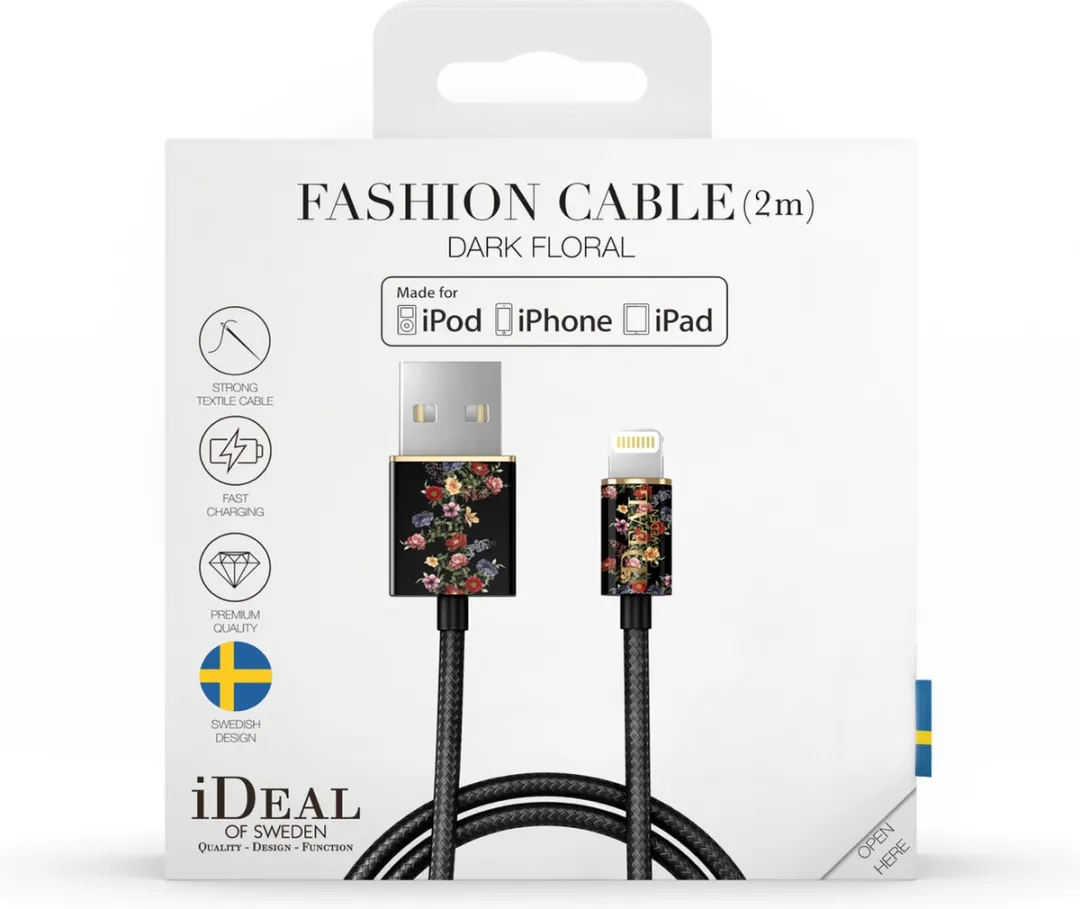 iDeal of Sweden Fashion Cable Lightning 2m - Dark Floral
