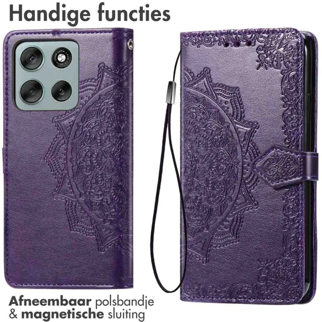 Imoshion Moto G56 Hoesje - Mandala Bookcase - Paars