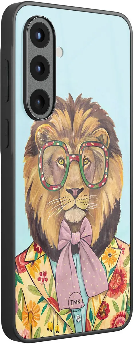 Casevibes Samsung Galaxy A56 Hoesje - Blauw Retro Leeuw - TPU Glossy
