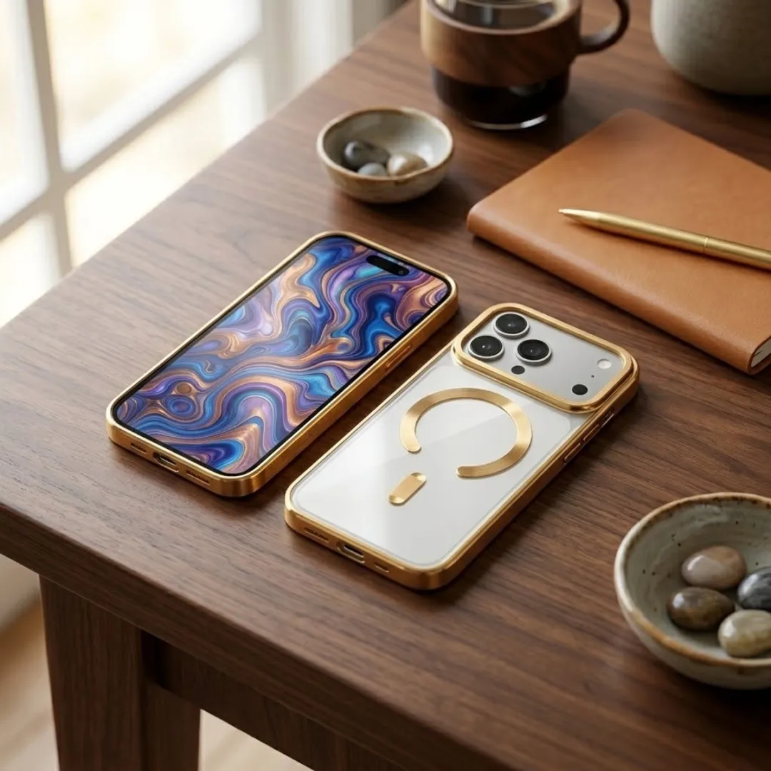 NUVEX iPhone 17 Pro Max Hoesje - Transparant Goud - MagSafe