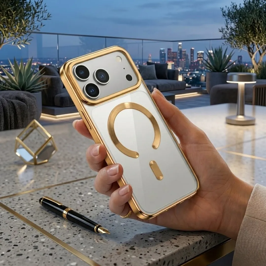 NUVEX iPhone 17 Pro Max Hoesje - Transparant Goud - MagSafe
