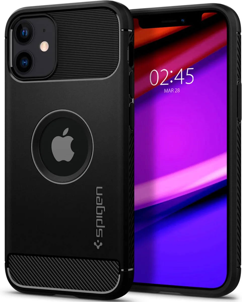 Spigen Rugged Armor Air Cushion iPhone 12 Mini Hoesje - Zwart