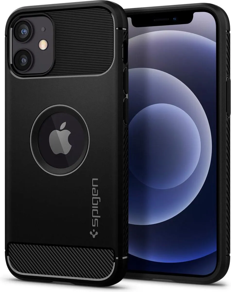 Spigen Rugged Armor Air Cushion iPhone 12 Mini Hoesje - Zwart