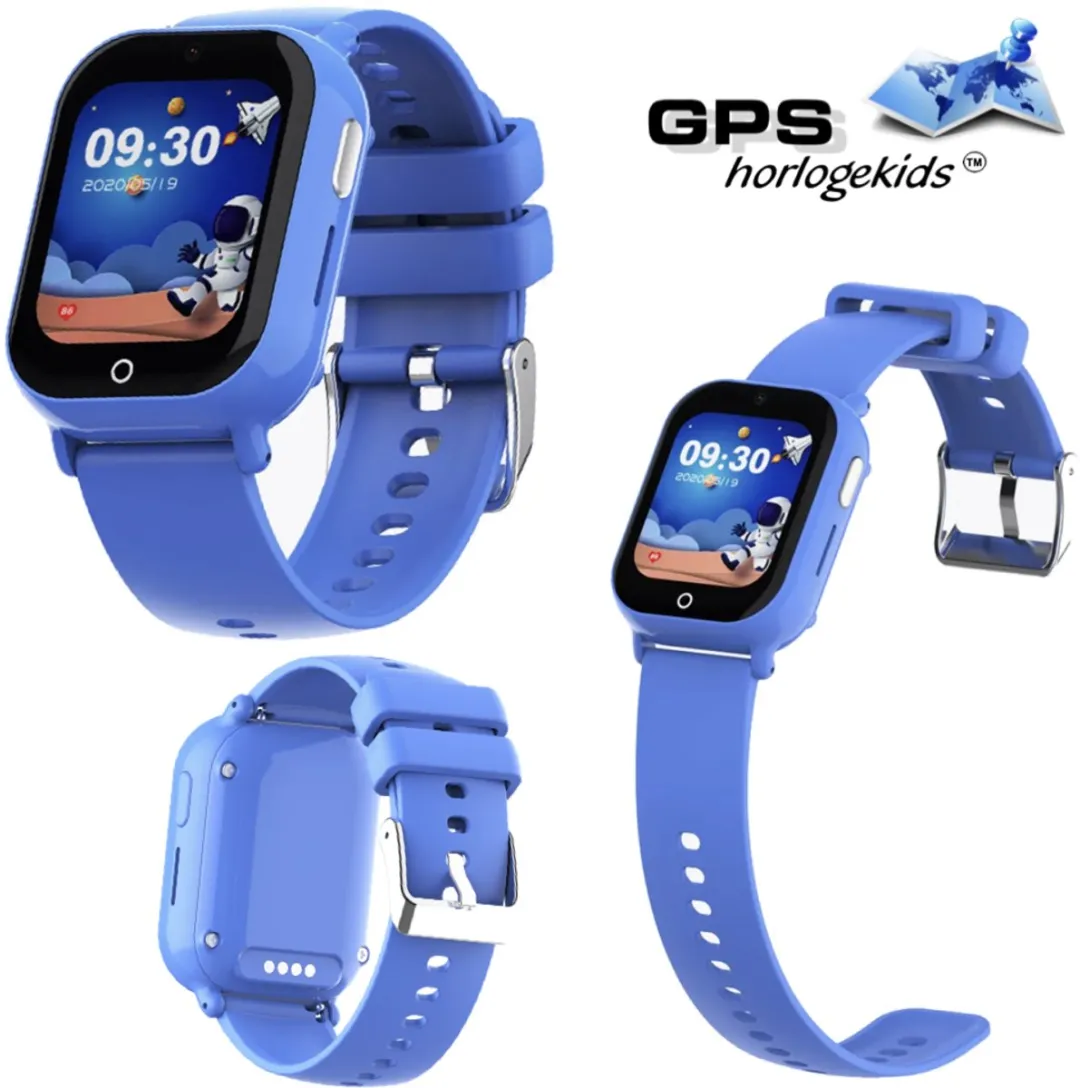 GPSHorlogeKids© - smartwatch kinderen - GPS horloge kind – kleinste model 2025 – kinder smartwatch - 4G videobellen - spatwaterdicht - SOS alarm - incl. SIM - PAX Blauw
