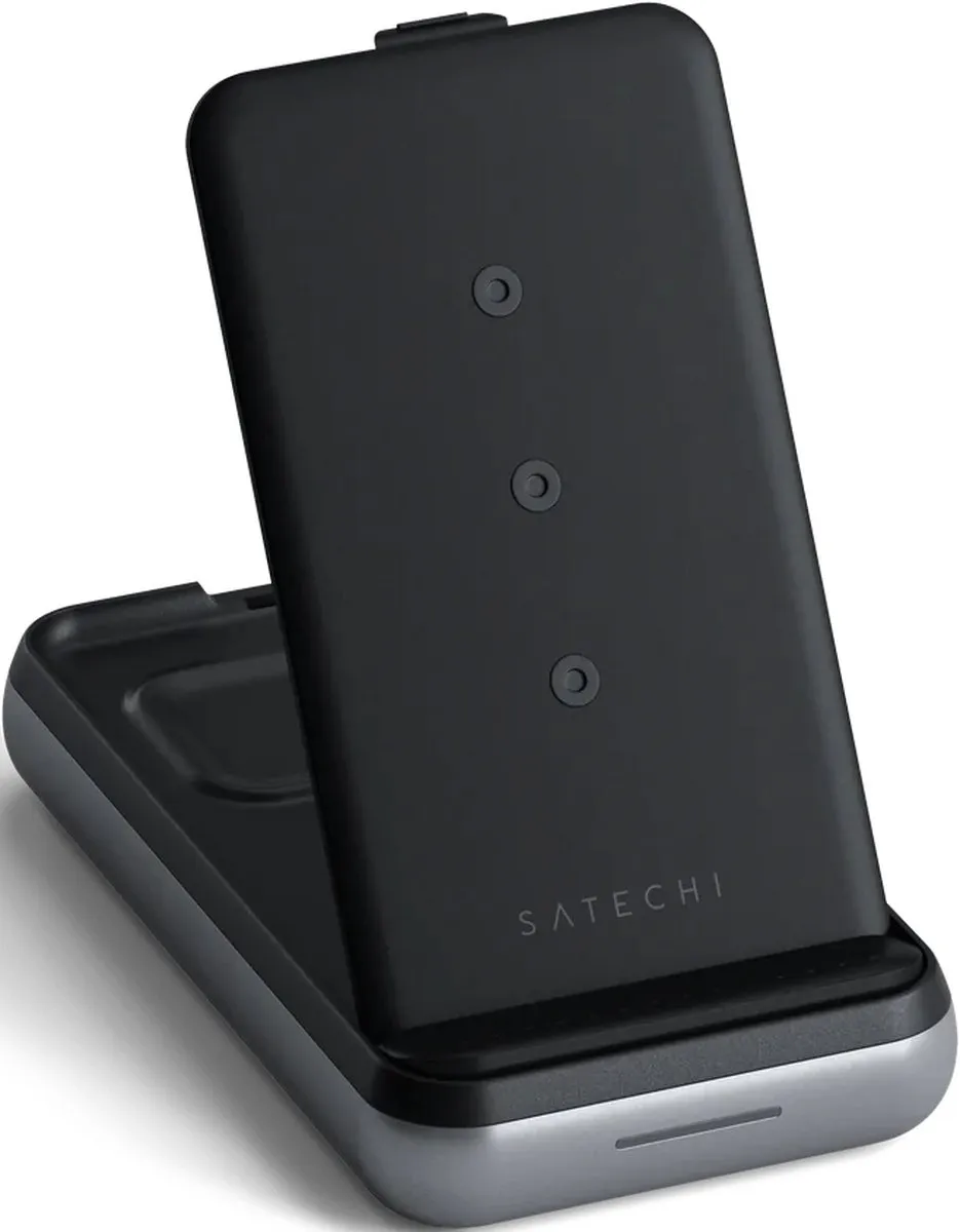Satechi Duo ST-UCDWPBSM Draadloze Oplader & Powerbank 10000mAh - 10W - Grijs