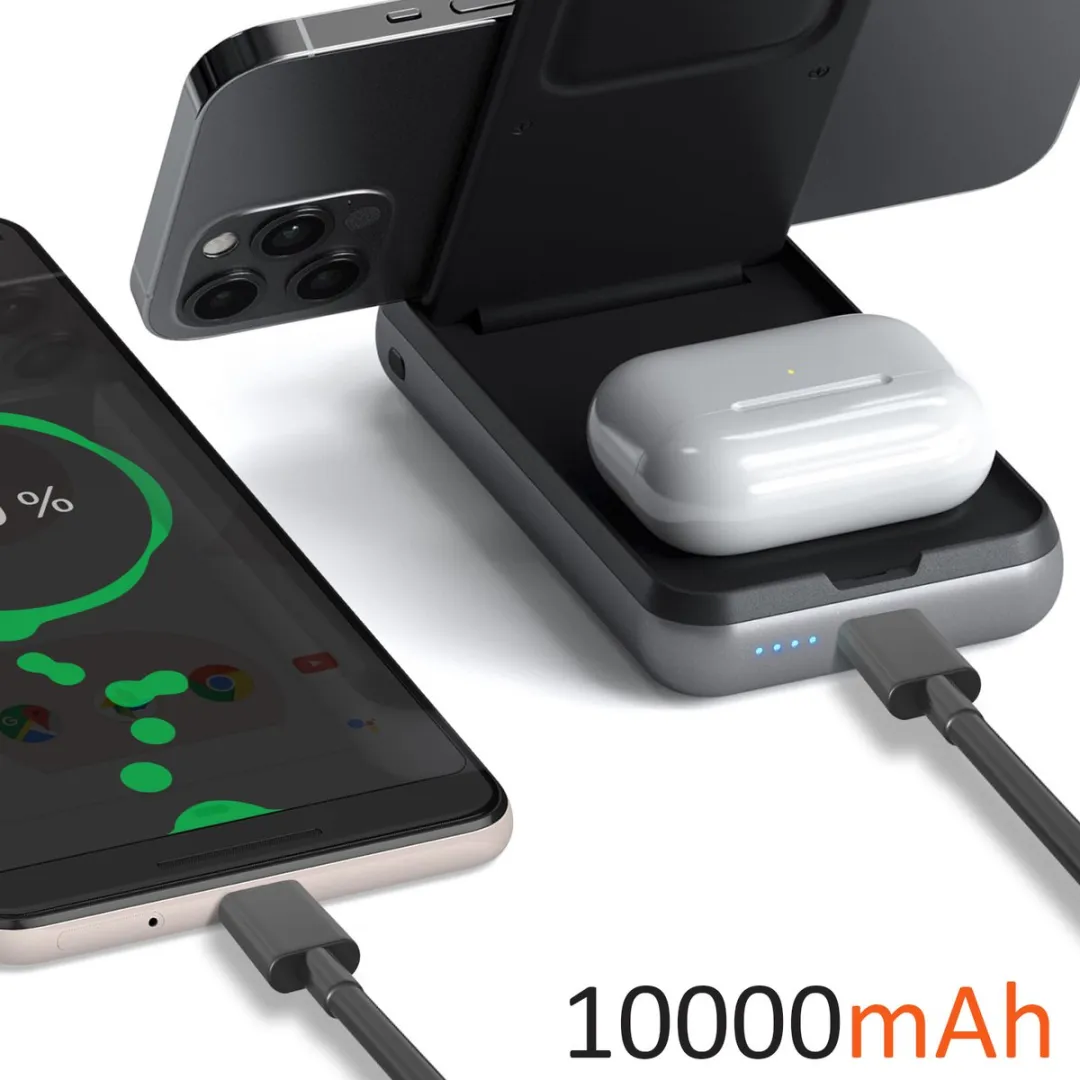 Satechi Duo ST-UCDWPBSM Draadloze Oplader & Powerbank 10000mAh - 10W - Grijs - afbeelding 6 van 6