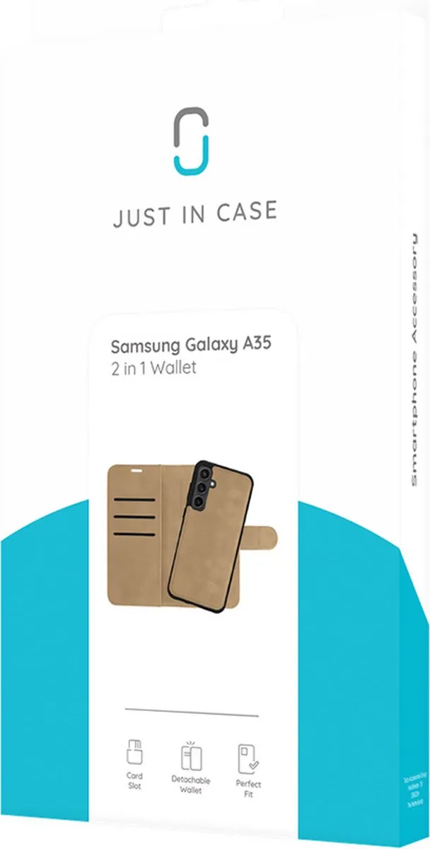 Just in Case Cazy Hoesje Samsung Galaxy A55 - 3 Pasjes - Bruin