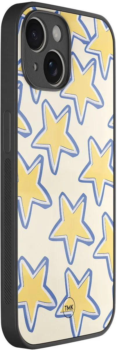 Casevibes iPhone 14 Retro Stars Hoesje - Blauw/Geel
