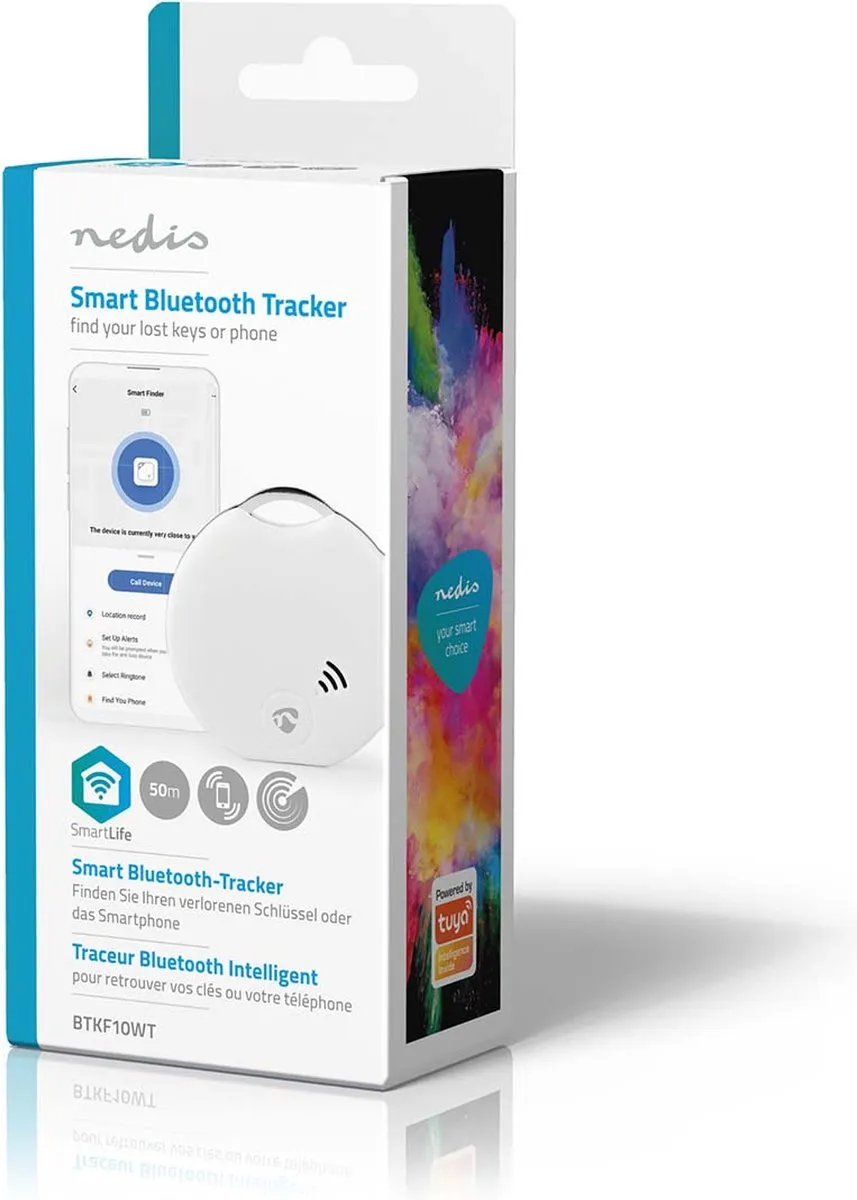 Nedis SmartLife Keyfinder BTKF10WT - Bluetooth Tracker - Wit