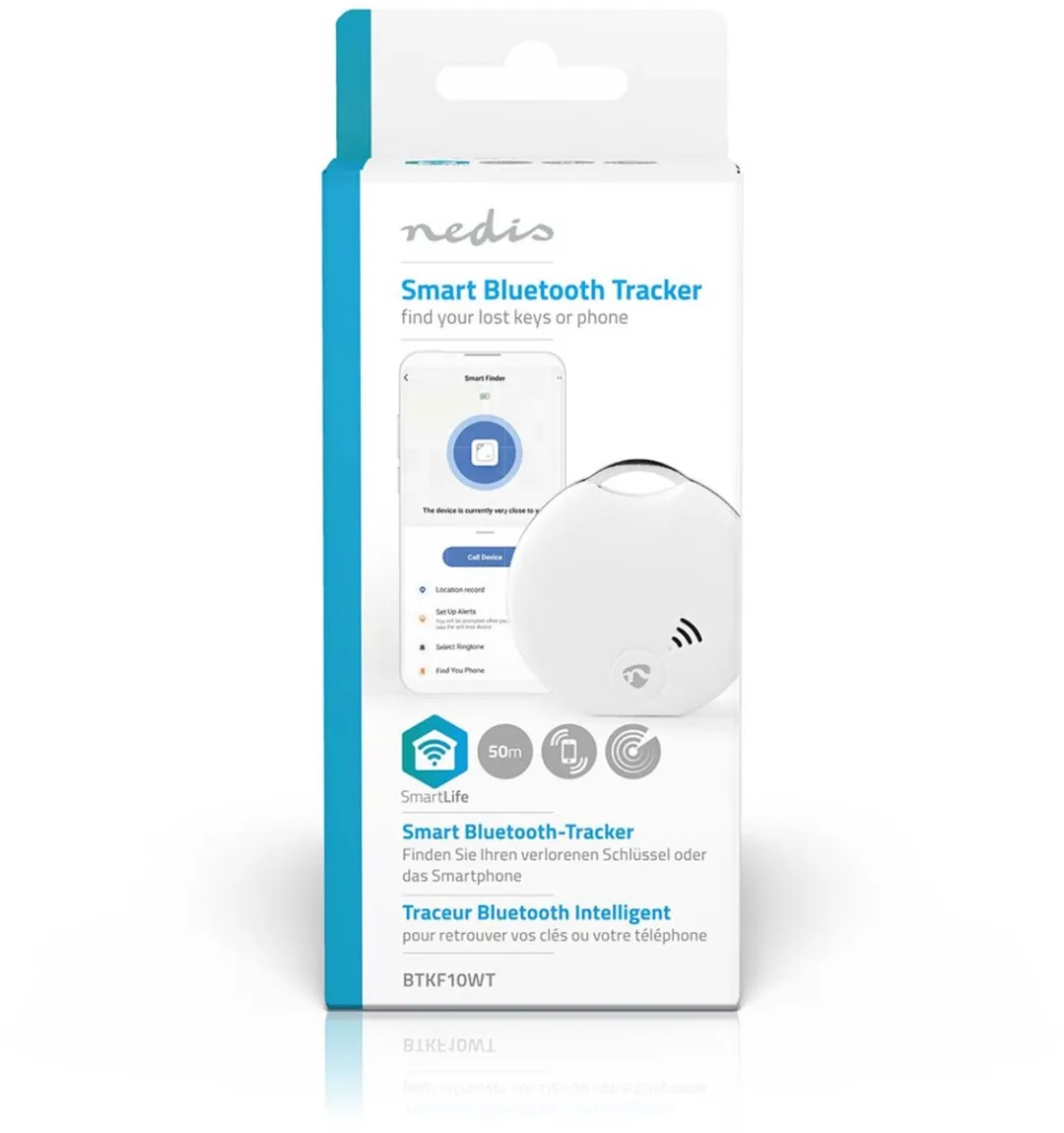 Nedis SmartLife Keyfinder BTKF10WT - Bluetooth Tracker - Wit