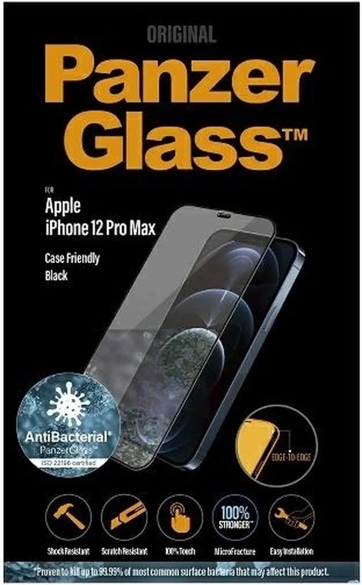 PanzerGlass PZ-2712 Screenprotector iPhone 12 Pro Max - Zwart