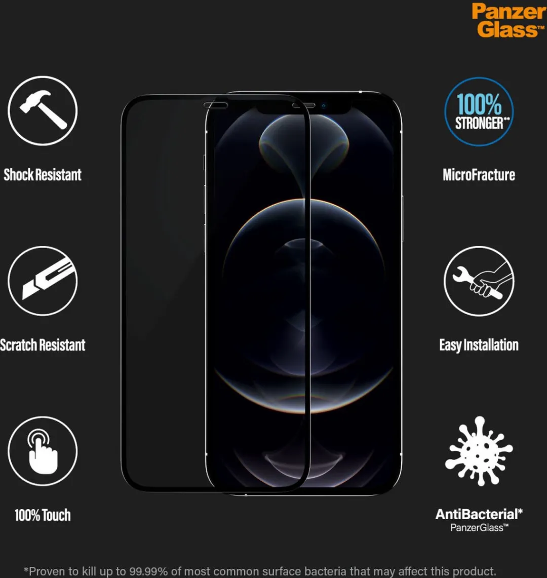 PanzerGlass PZ-2712 Screenprotector iPhone 12 Pro Max - Zwart