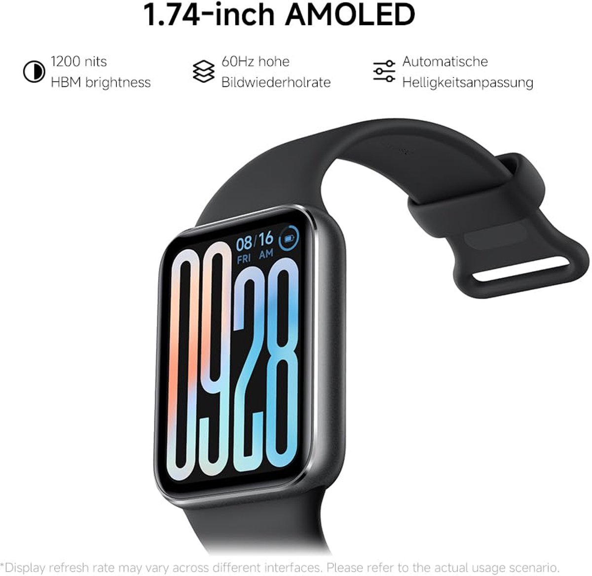 XIAOMI Smart Band 9 Pro Activity Tracker sportfitnesstracker, hardloophorloge, 1,74 inch smal vierkant scherm, batterijduur van 21 dagen, verbeterde slaaptracking, 5ATM GPS, compatibel met Android en iOS, Moonlight Silver