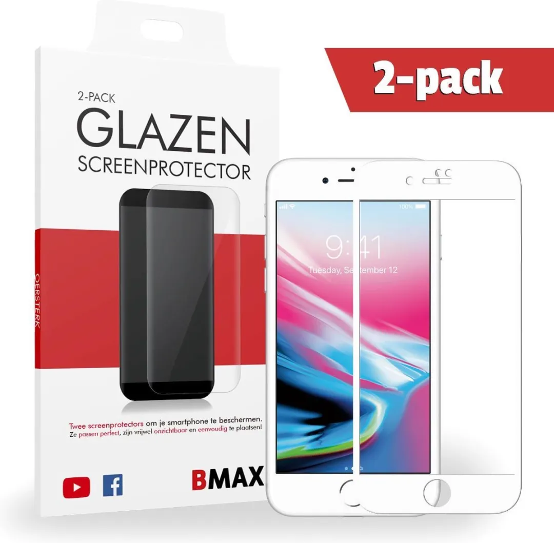 BMAX iPhone 8 Full Cover Glazen Screenprotector