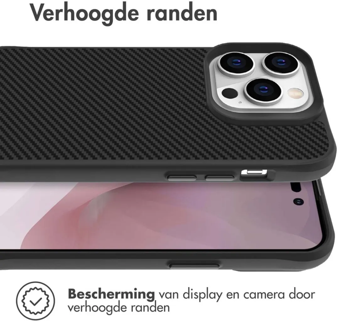 Imoshion Hybrid Carbon Hoesje iPhone 14 Pro - Zwart