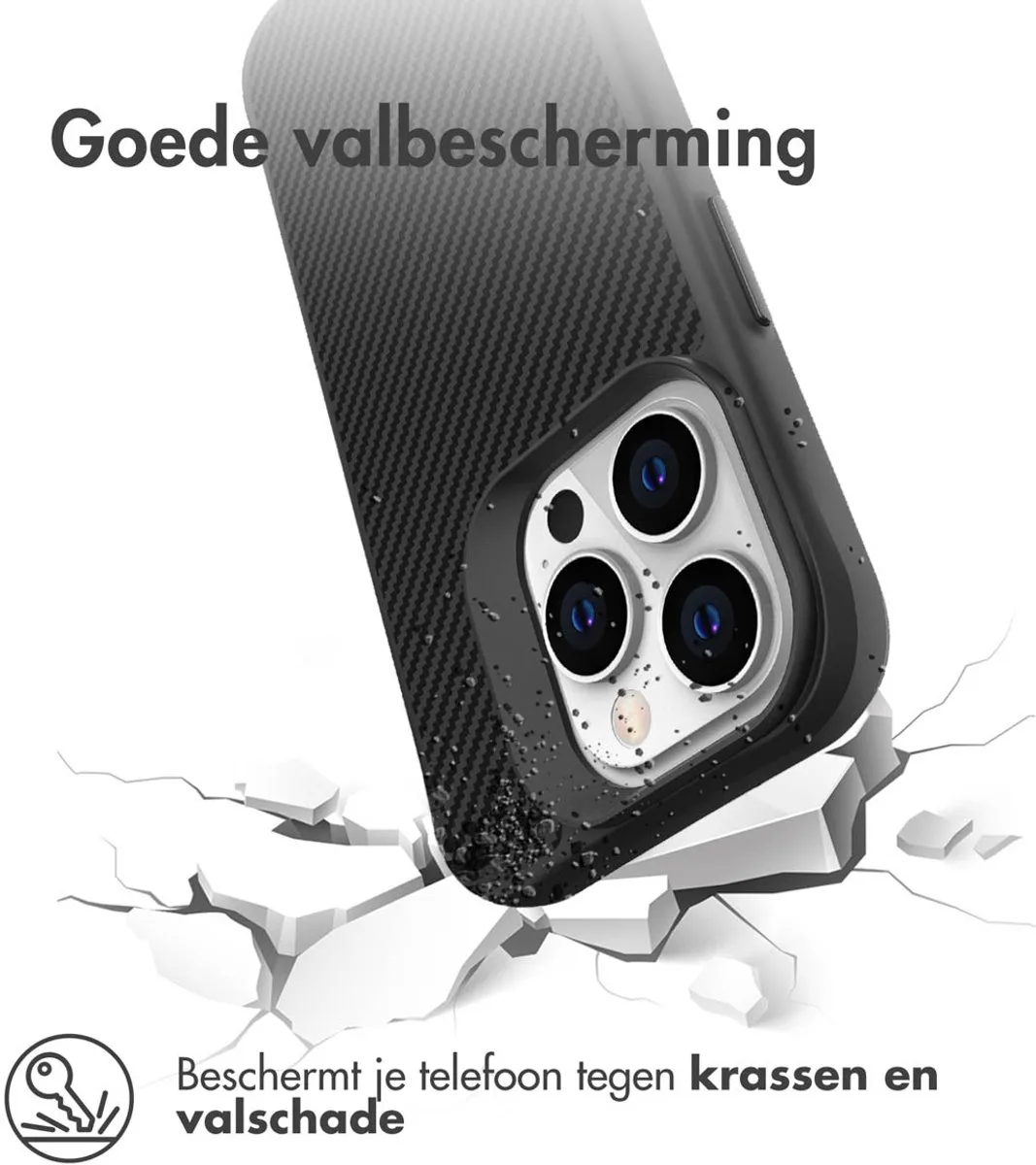 Imoshion Hybrid Carbon Hoesje iPhone 14 Pro - Zwart