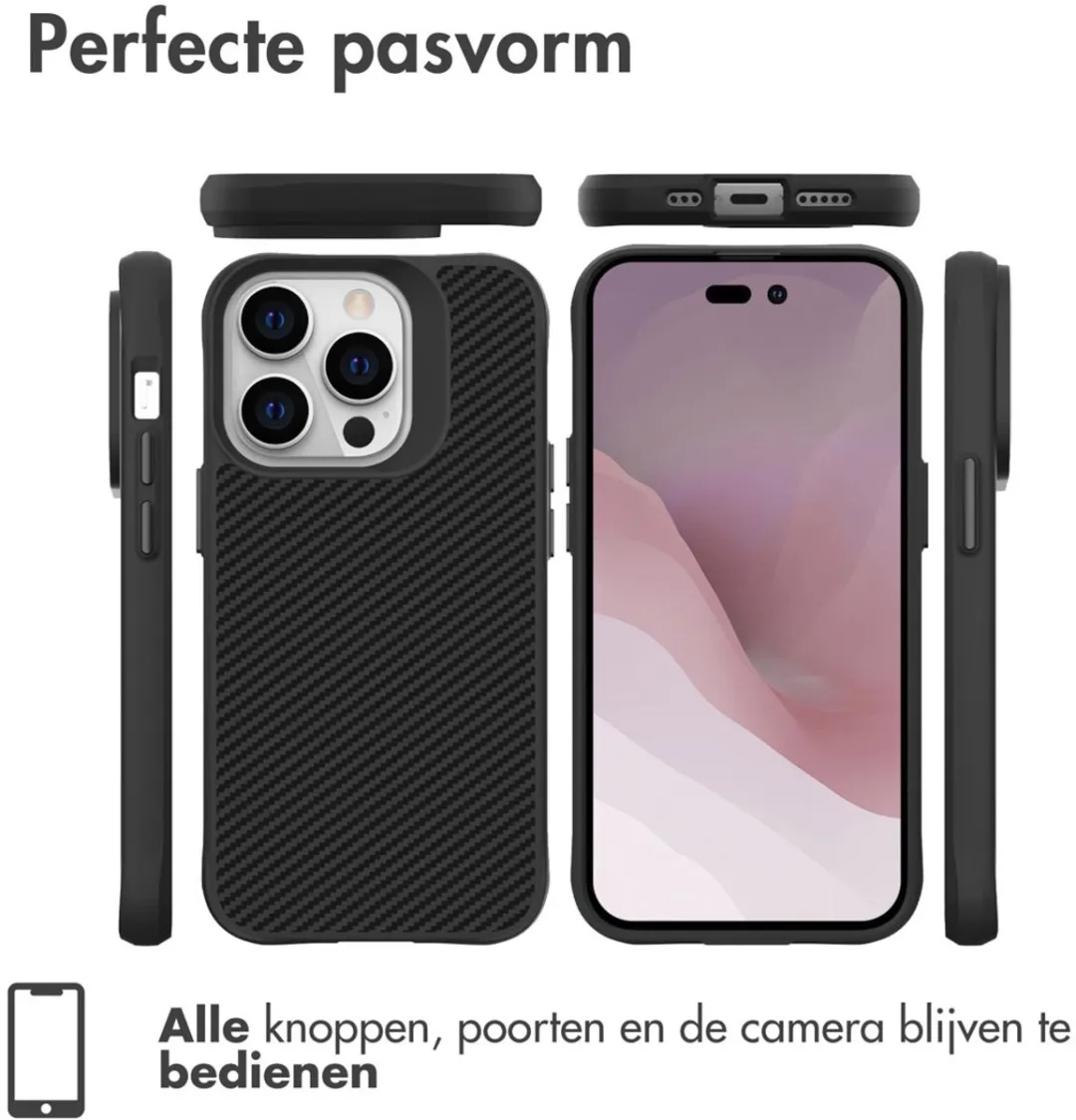 Imoshion Hybrid Carbon Hoesje iPhone 14 Pro - Zwart