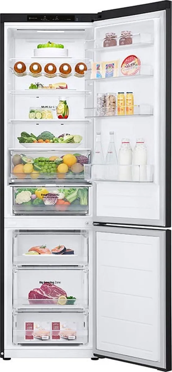 LG GBV5240DEP Koelvriescombinatie Vrijstaand 387L - Zwart