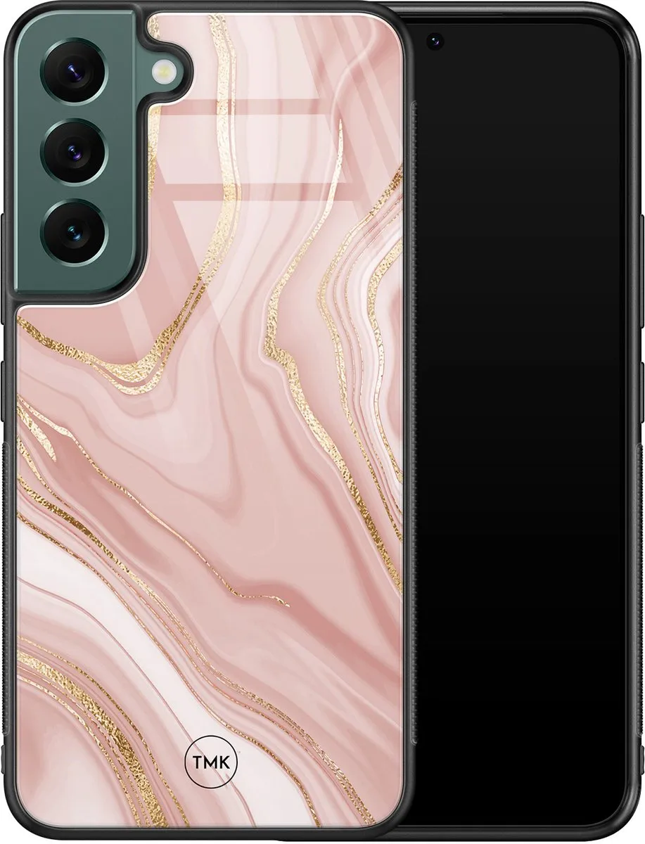 Casevibes Samsung Galaxy S22 Hoesje - Roze Marble