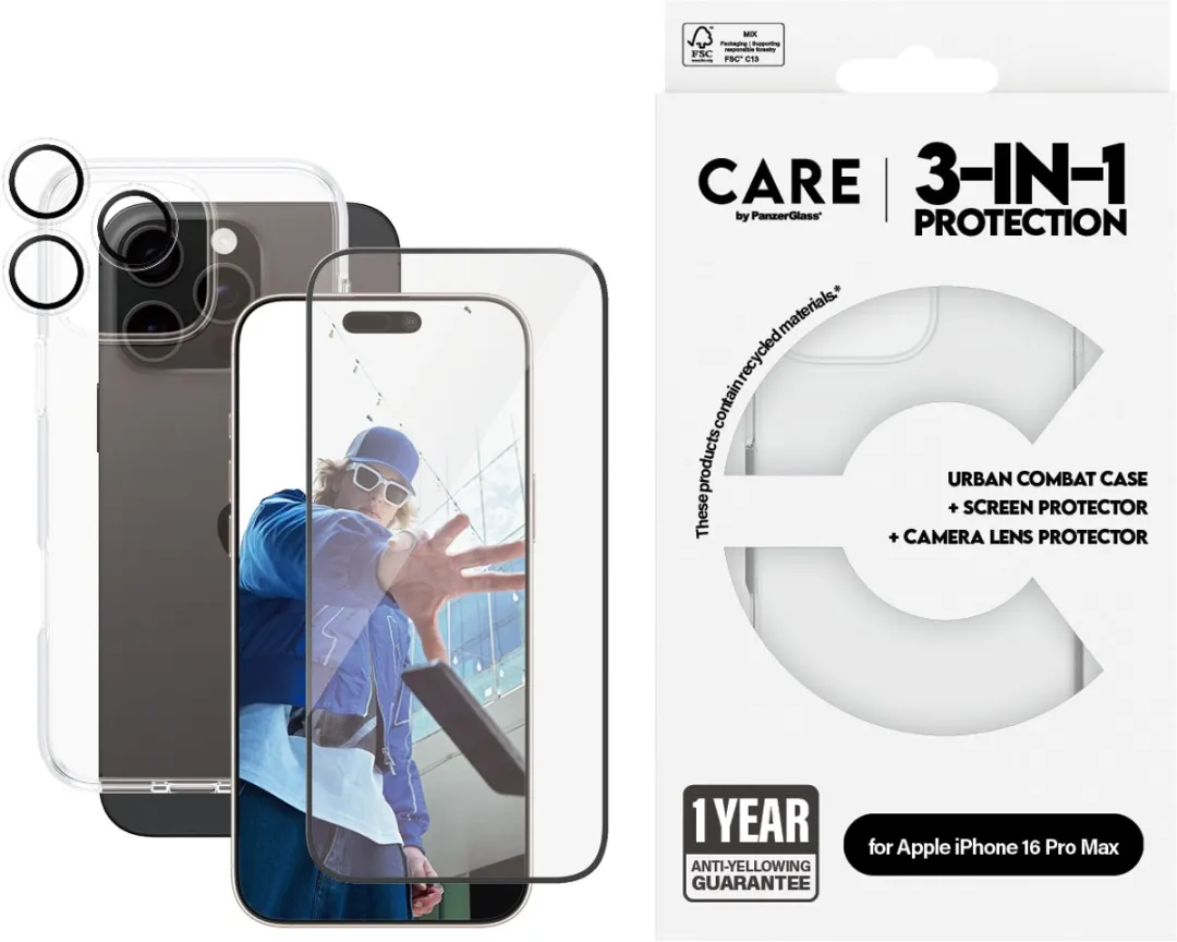 PanzerGlass CARE by PG3-in-1 iPhone 16 Pro Max - B1356+2864+1286 - afbeelding 3 van 6