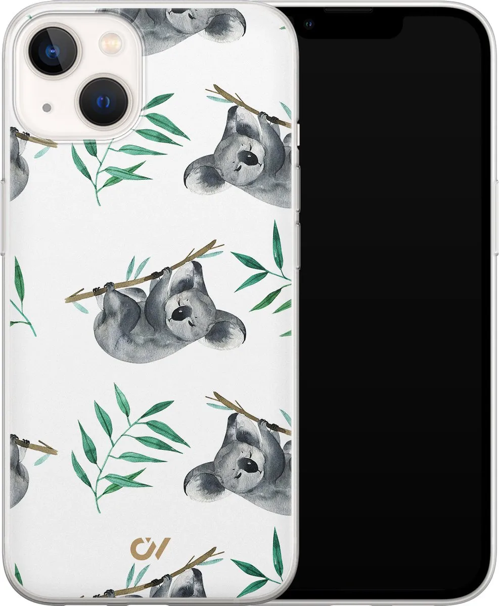 Casevibes Hoesje iPhone 13 Koala Print - A/13/UV/058 - Wit