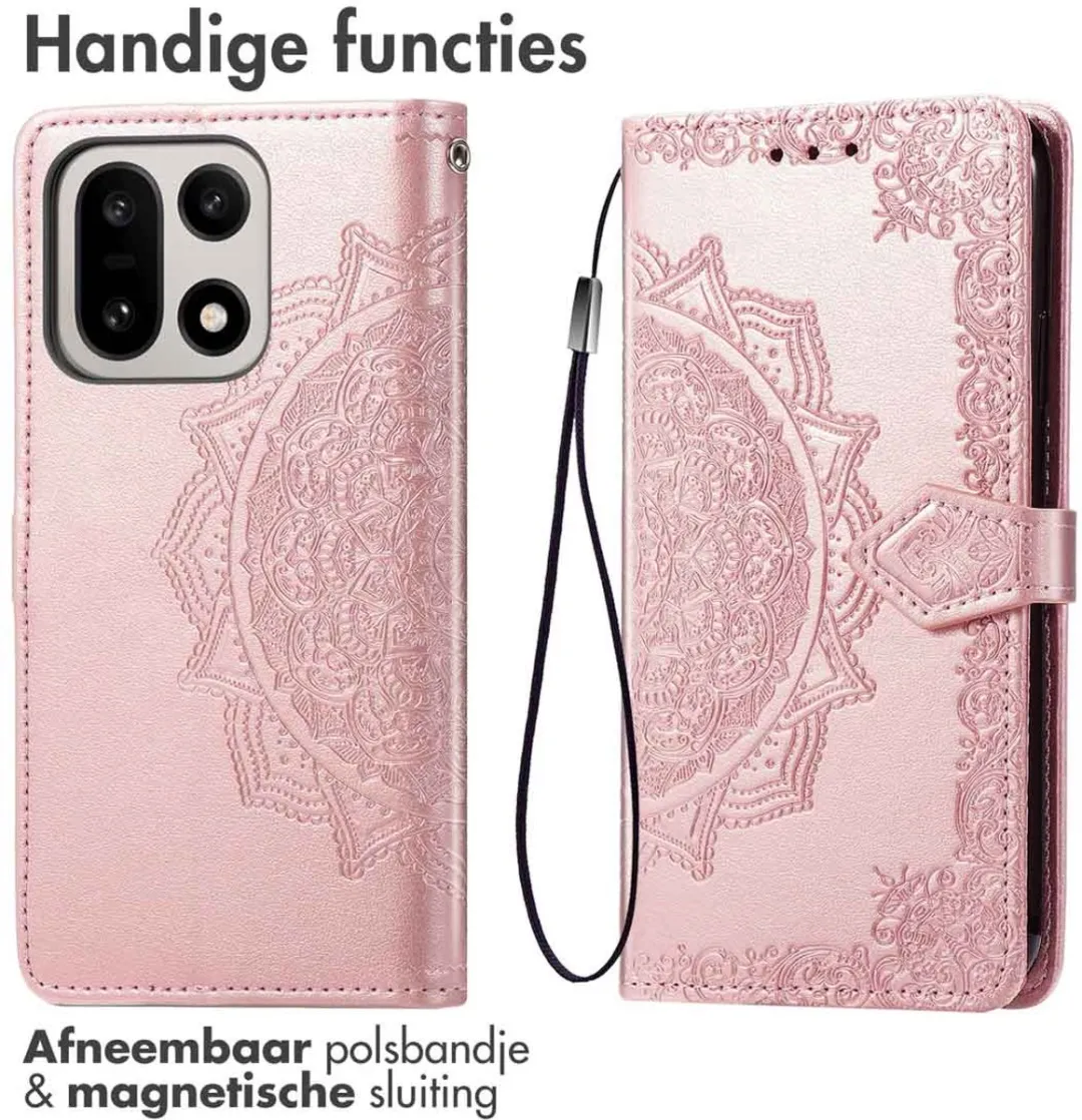 Imoshion Hoesje OnePlus 15 Mandala Bookcase Roségoud - 3 Pasjes